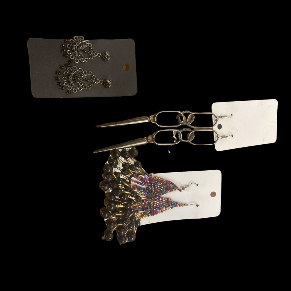 3 pair of dangling earrings 216